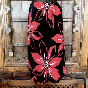Hillard & Hanson Vintage Black and Red Skirt Size M